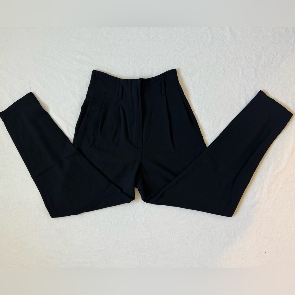 Vintage 80s/90s DKNY Black Wool High Waisted Trousers